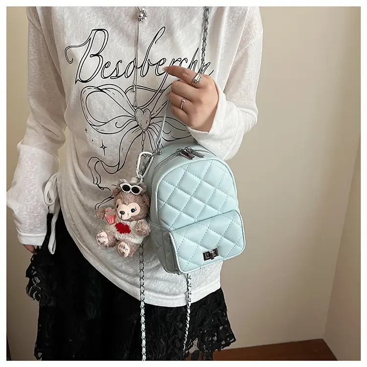 Red Rhombus Mini Backpack for Women — feature 26