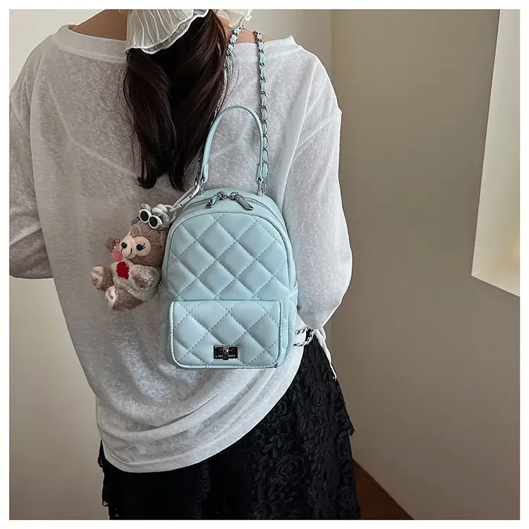 Red Rhombus Mini Backpack for Women — feature 27