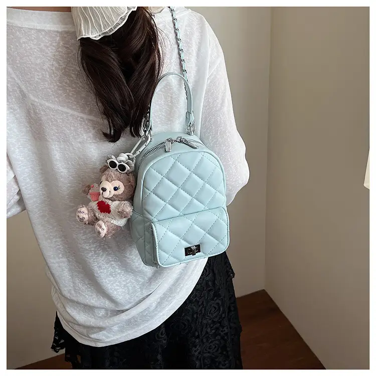 Red Rhombus Mini Backpack for Women — feature 28