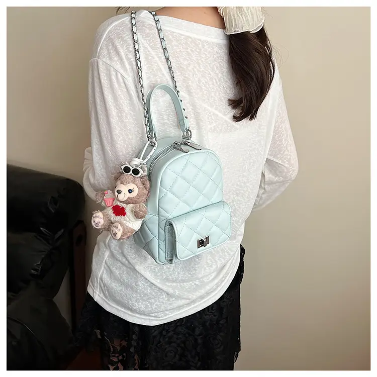 Red Rhombus Mini Backpack for Women — feature 29