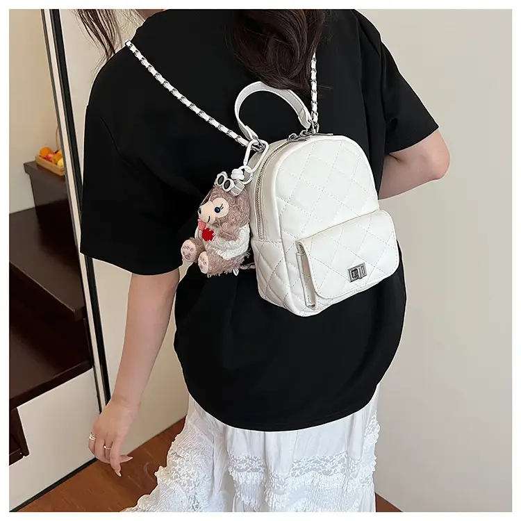 Red Rhombus Mini Backpack for Women — feature 30