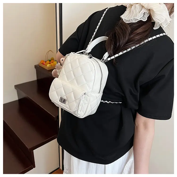 Red Rhombus Mini Backpack for Women — feature 31