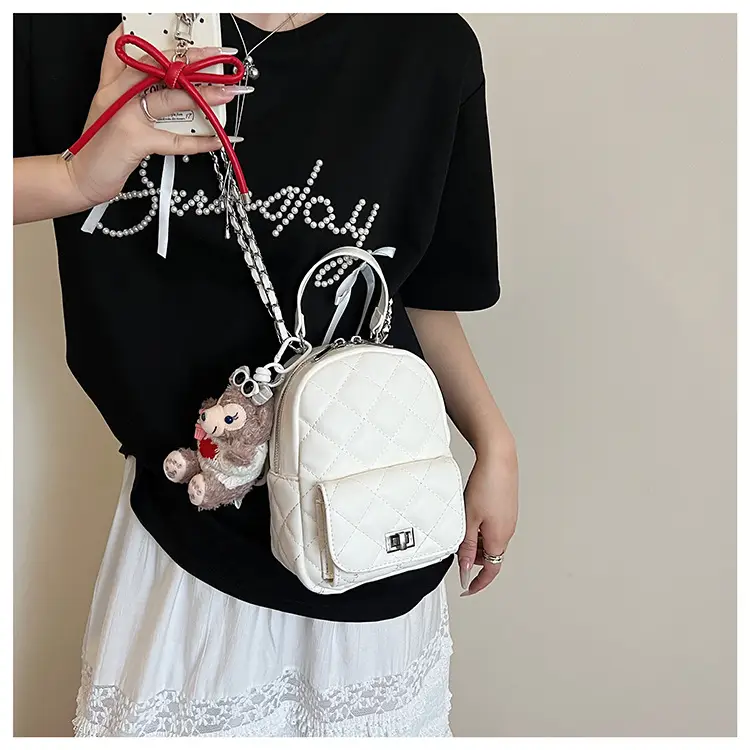 Red Rhombus Mini Backpack for Women — feature 32