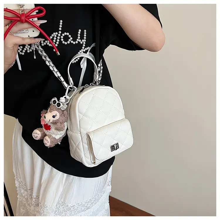 Red Rhombus Mini Backpack for Women — feature 33