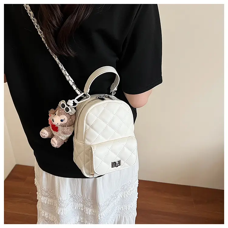 Red Rhombus Mini Backpack for Women — feature 34