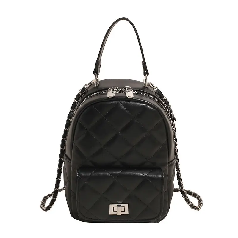 Red Rhombus Mini Backpack for Women - Image 5