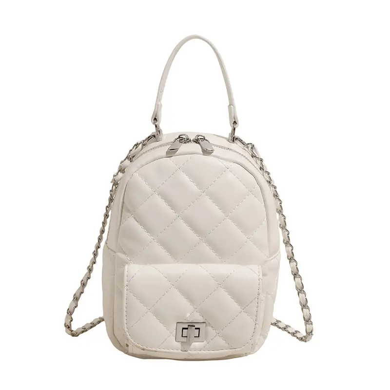 Red Rhombus Mini Backpack for Women - Image 6