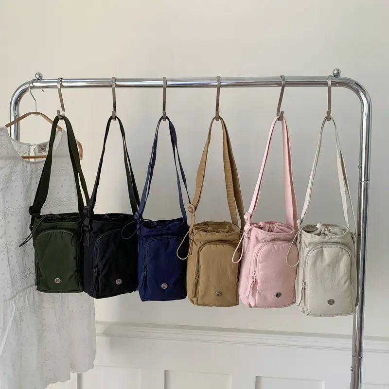White Drawstring Mini Shoulder Bag for Women - Image 8