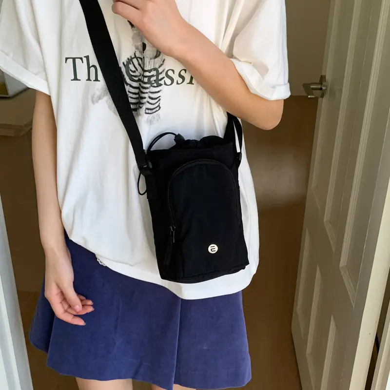 White Drawstring Mini Shoulder Bag for Women - Image 10
