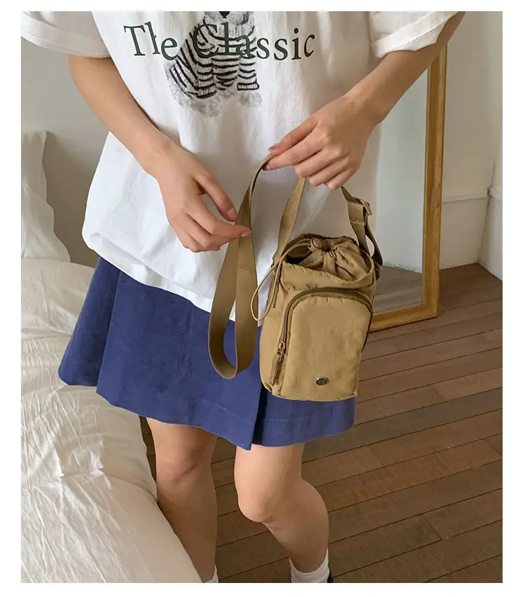 White Drawstring Mini Shoulder Bag for Women — feature 11