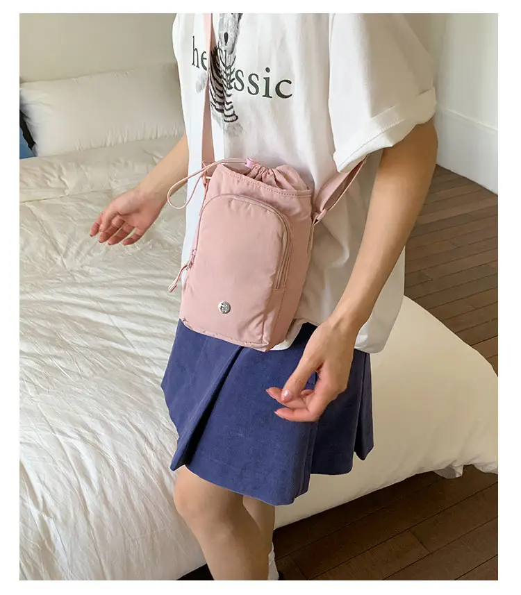 White Drawstring Mini Shoulder Bag for Women — feature 15