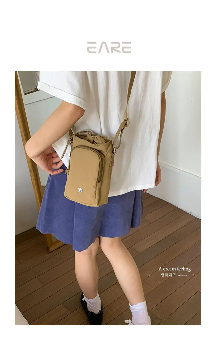 White Drawstring Mini Shoulder Bag for Women — feature 2