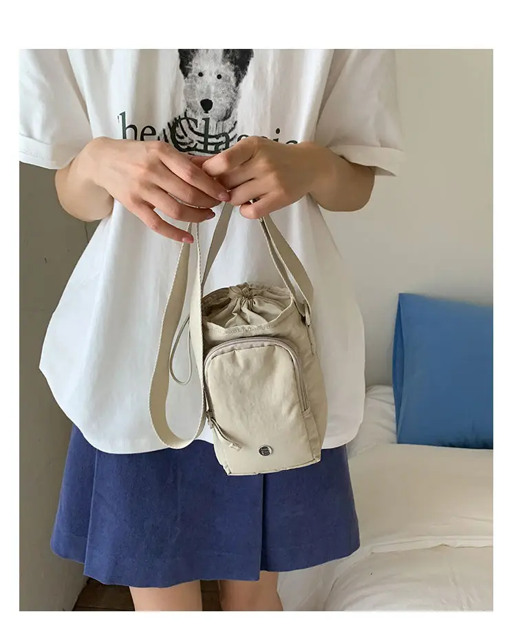 White Drawstring Mini Shoulder Bag for Women — feature 20