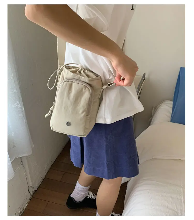 White Drawstring Mini Shoulder Bag for Women — feature 21