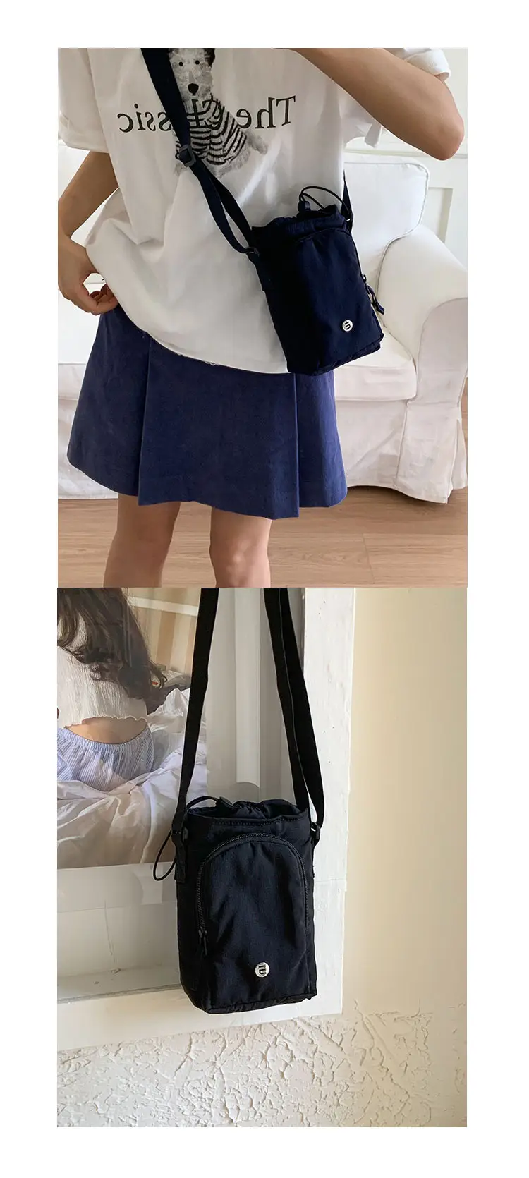 White Drawstring Mini Shoulder Bag for Women — feature 27