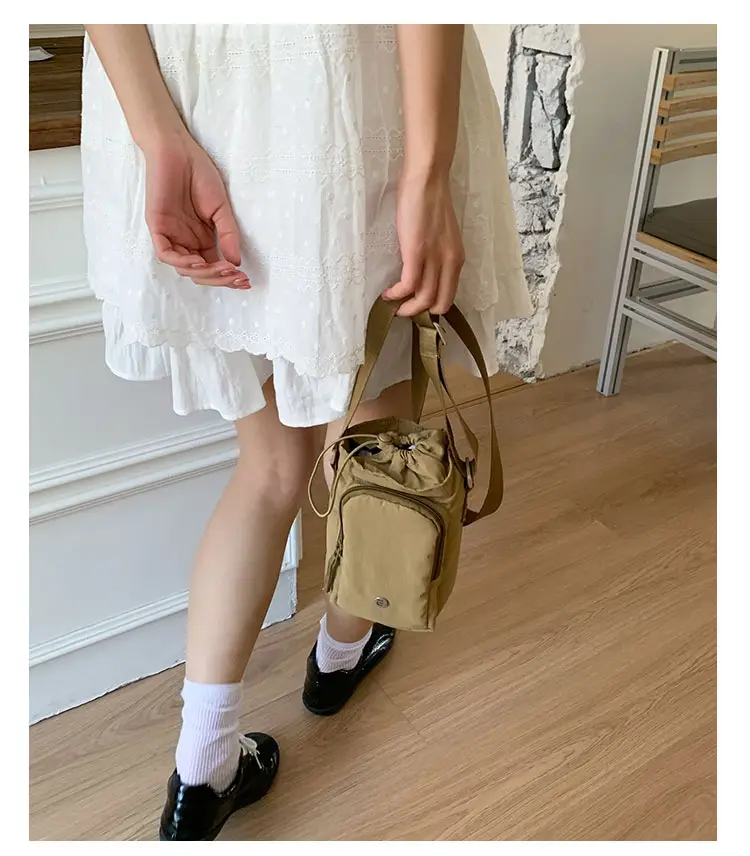 White Drawstring Mini Shoulder Bag for Women — feature 36