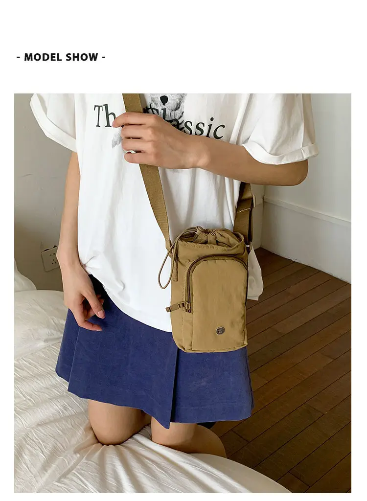 White Drawstring Mini Shoulder Bag for Women — feature 8