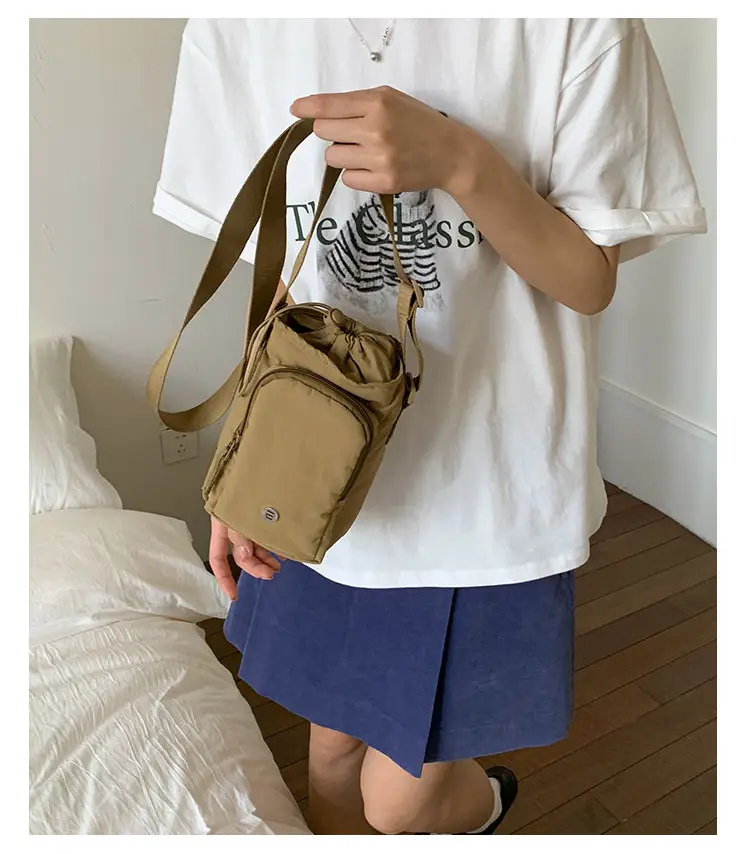 White Drawstring Mini Shoulder Bag for Women — feature 9