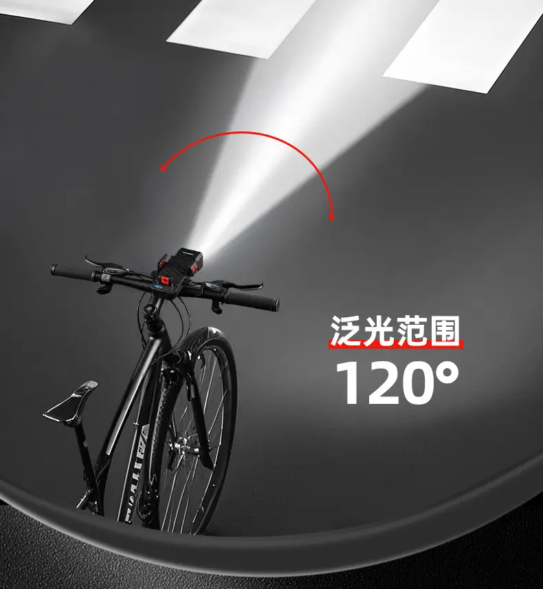 Bicycle Headlight with Electric Horn & Power Bank — feature 6