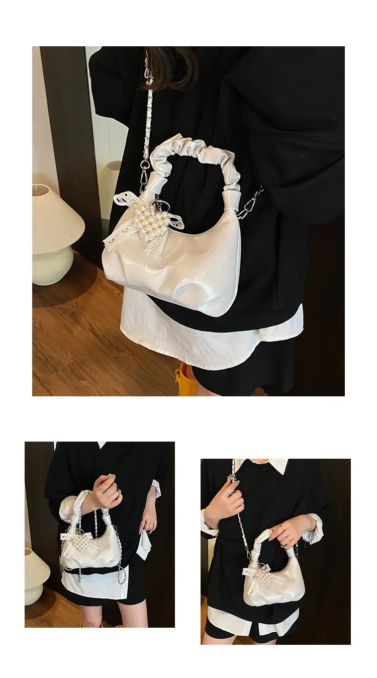 Women's Pleated Pearl Crossbody Bag 2025 — feature 14