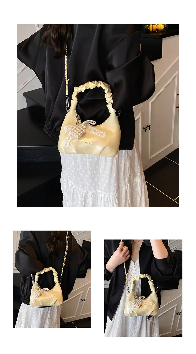 Women's Pleated Pearl Crossbody Bag 2025 — feature 15