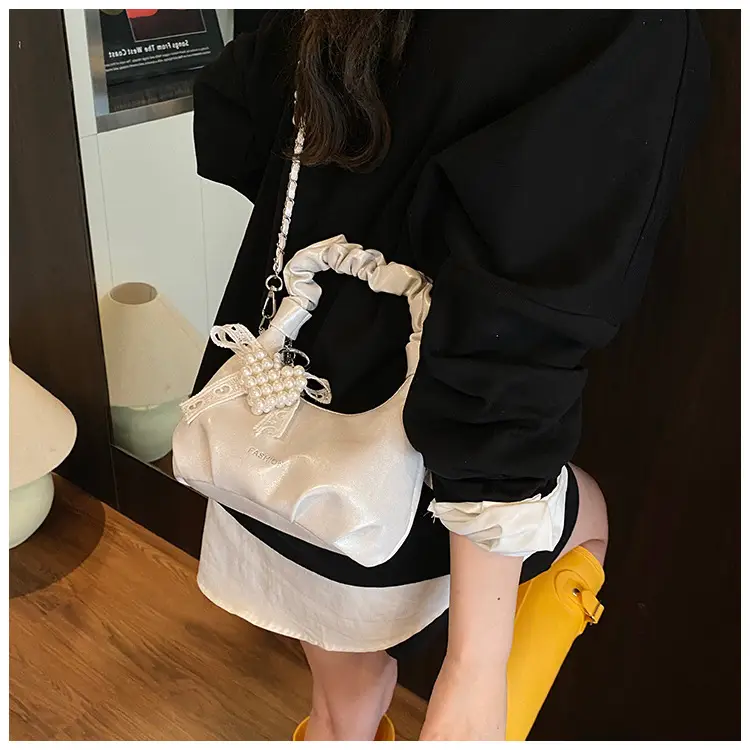 Women's Pleated Pearl Crossbody Bag 2025 — feature 30