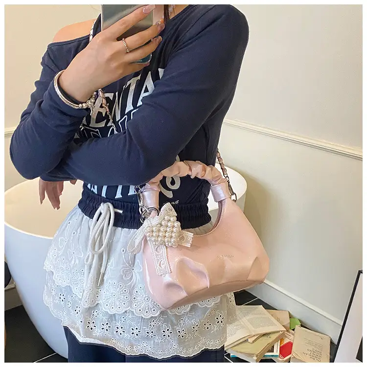 Women's Pleated Pearl Crossbody Bag 2025 — feature 33