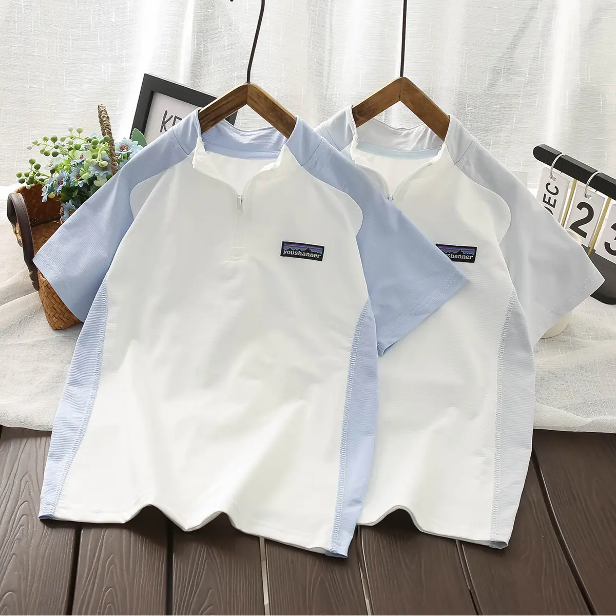 Boys Sunscreen Collar T-Shirt 2025 UV Protection - Image 3