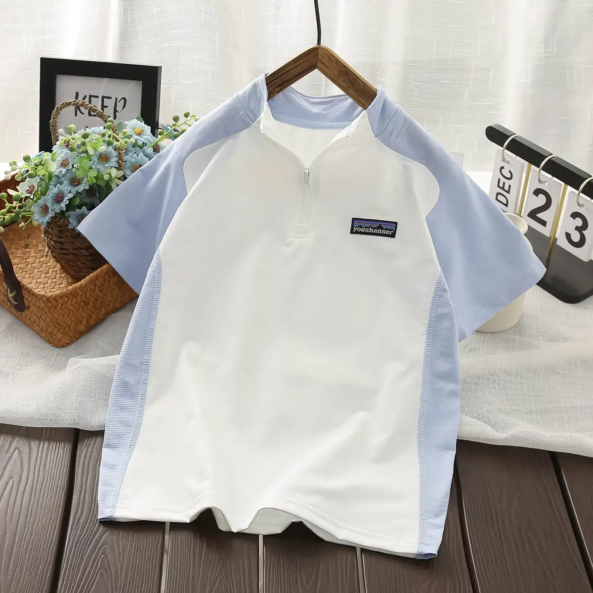 Boys Sunscreen Collar T-Shirt 2025 UV Protection - Image 2