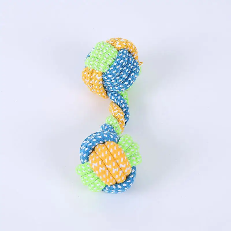 Dog Toy Rope Knot Ball Puppy Chewing Rope Labrador Border Collie Golden Retriever Tug-Of-War Rope Fun Tug-Of-War Rope