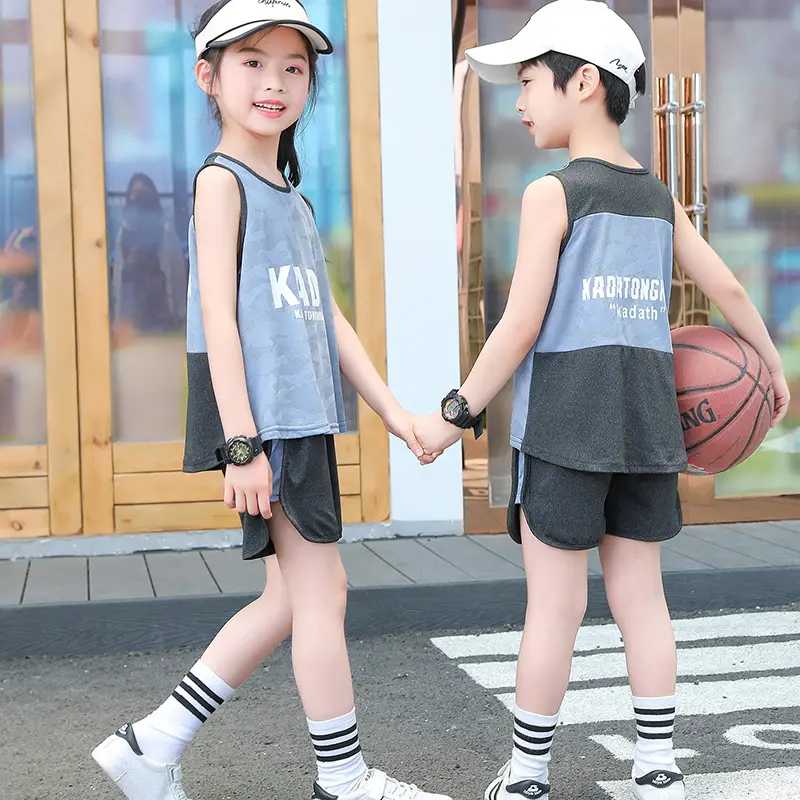 Children's Mesh Sleeveless Vest Suit Summer Basketball Uniform - Image 6