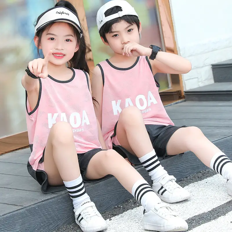 Children's Mesh Sleeveless Vest Suit Summer Basketball Uniform - Image 7
