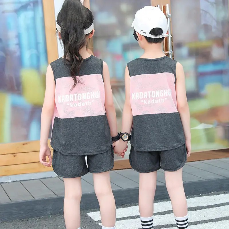 Children's Mesh Sleeveless Vest Suit Summer Basketball Uniform - Image 8