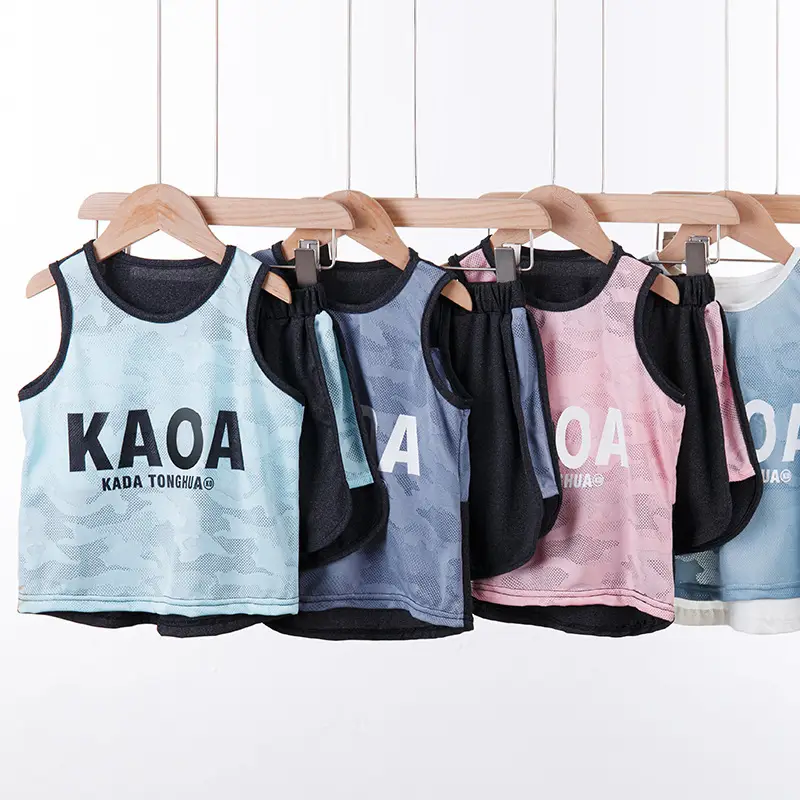 Children's Mesh Sleeveless Vest Suit Summer Basketball Uniform - Image 10