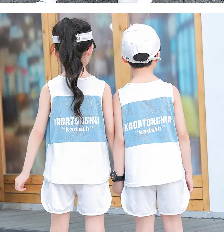 Children's Mesh Sleeveless Vest Suit Summer Basketball Uniform — feature 14