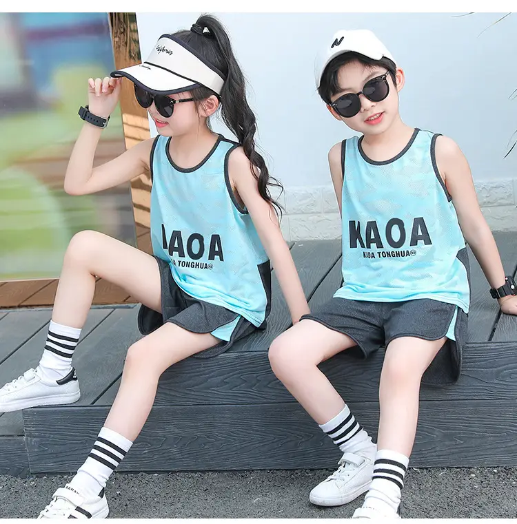 Children's Mesh Sleeveless Vest Suit Summer Basketball Uniform — feature 16