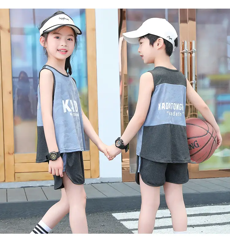 Children's Mesh Sleeveless Vest Suit Summer Basketball Uniform — feature 17