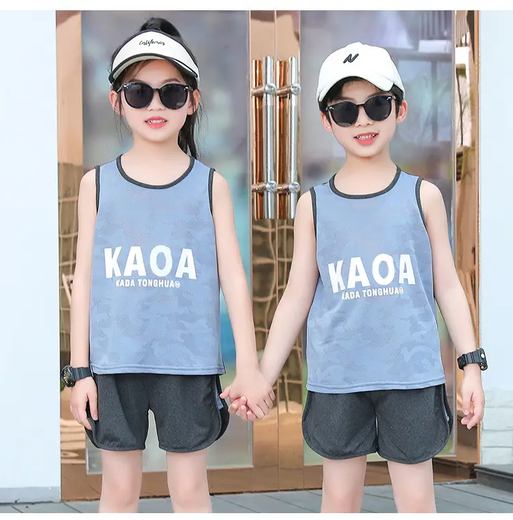 Children's Mesh Sleeveless Vest Suit Summer Basketball Uniform — feature 18