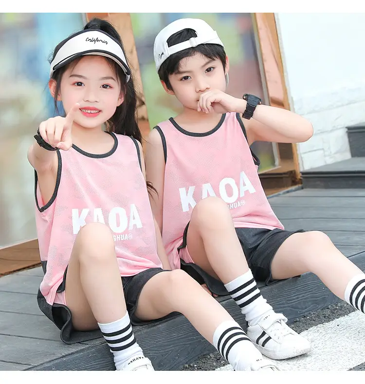 Children's Mesh Sleeveless Vest Suit Summer Basketball Uniform — feature 19