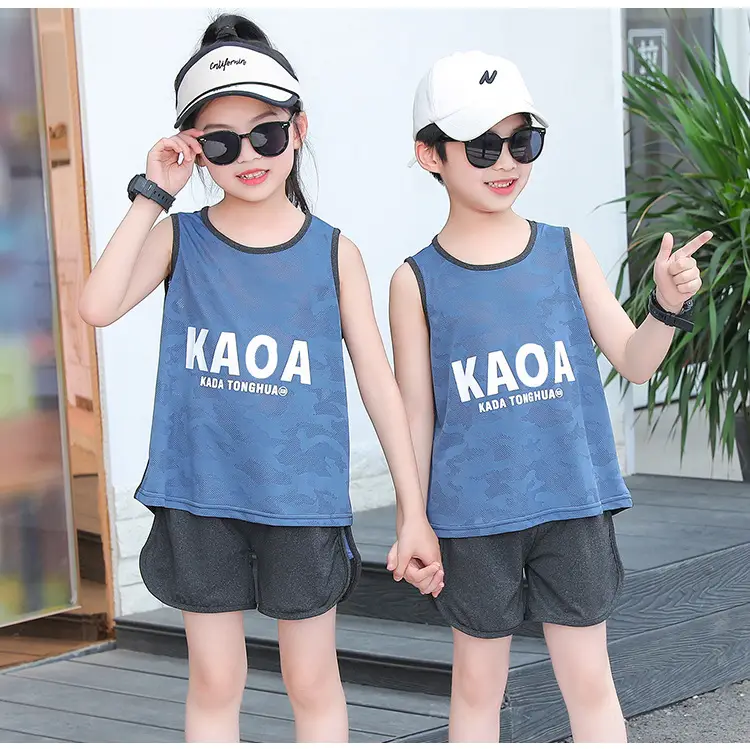 Children's Mesh Sleeveless Vest Suit Summer Basketball Uniform — feature 21