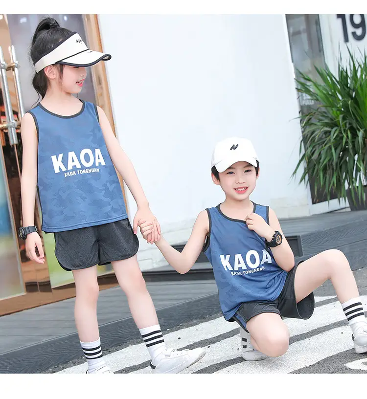 Children's Mesh Sleeveless Vest Suit Summer Basketball Uniform — feature 22