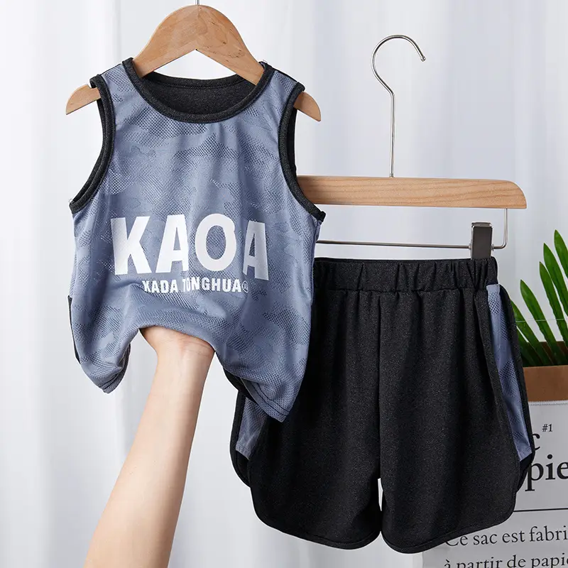 Children's Mesh Sleeveless Vest Suit Summer Basketball Uniform - Image 2