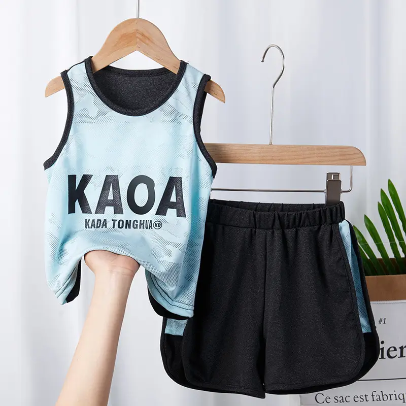 Children's Mesh Sleeveless Vest Suit Summer Basketball Uniform - Image 3