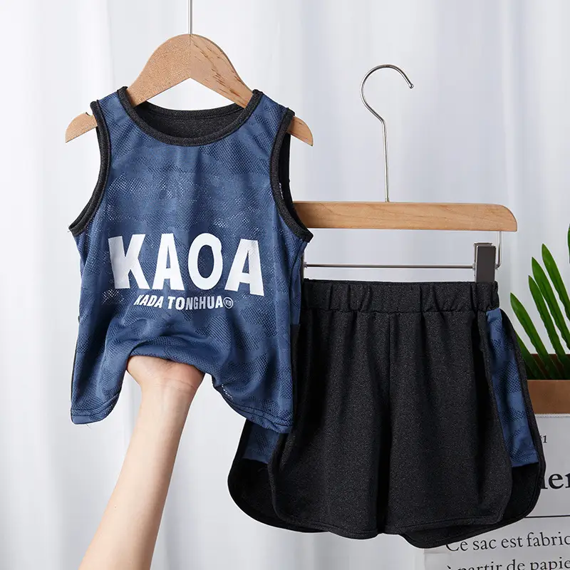 Children's Mesh Sleeveless Vest Suit Summer Basketball Uniform - Image 4