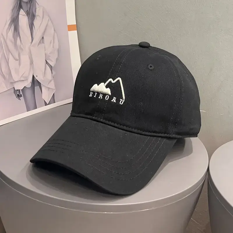 White Japanese Mountain Embroidery Baseball Cap for Women - Image 4
