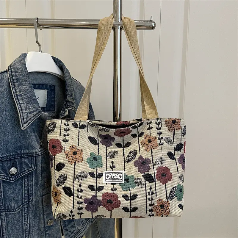 Women's Floral Canvas Shoulder Bag Large Capacity 2025 - Image 4