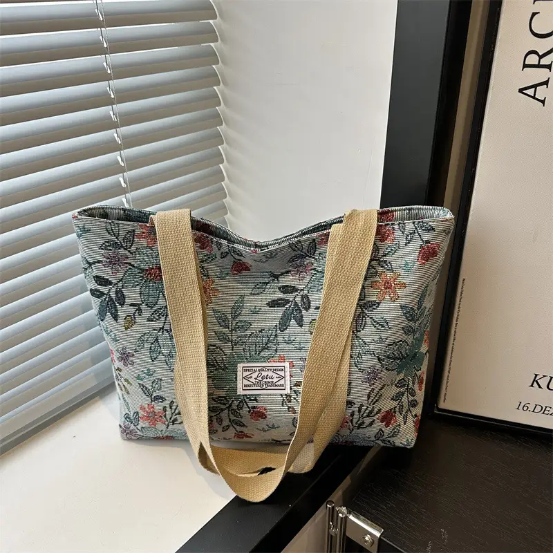 Women's Floral Canvas Shoulder Bag Large Capacity 2025 - Image 5