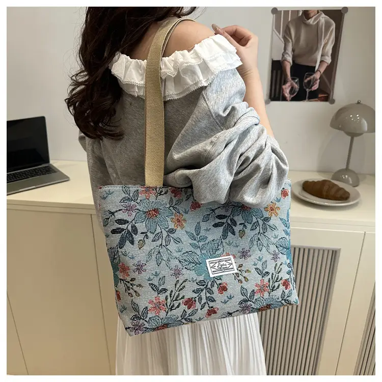 Women's Floral Canvas Shoulder Bag Large Capacity 2025 — feature 13