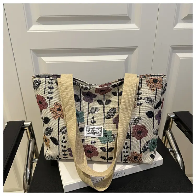Women's Floral Canvas Shoulder Bag Large Capacity 2025 — feature 17