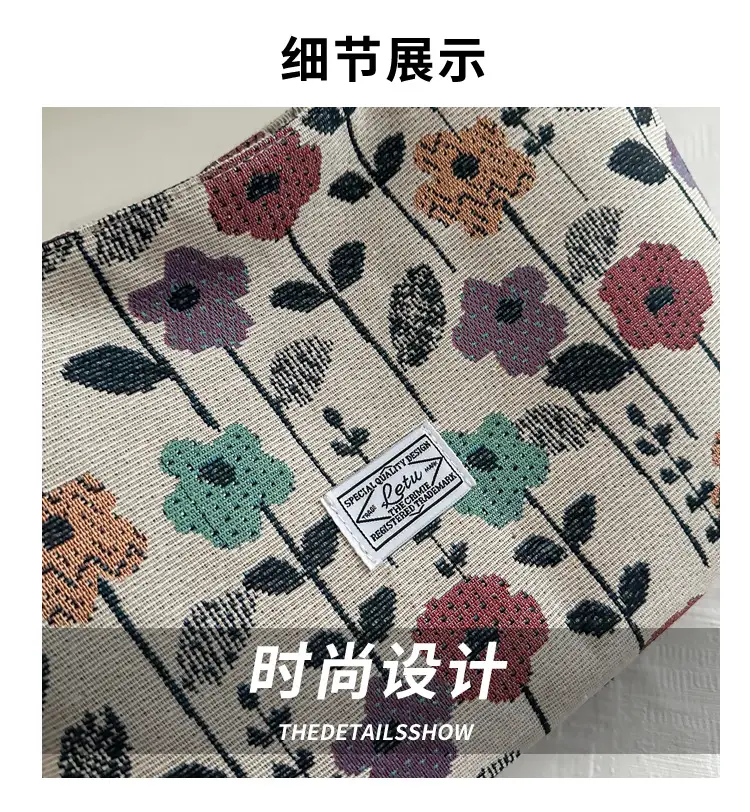 Women's Floral Canvas Shoulder Bag Large Capacity 2025 — feature 2